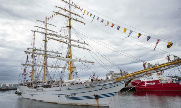 Bima Suci, one of the world's largest Tall Ships, has arrived in Aberdeen.