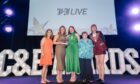 Aberdeen's P&J Live team collection their award in London for being the most versatile venue in the UK. Image: P&J Live.
