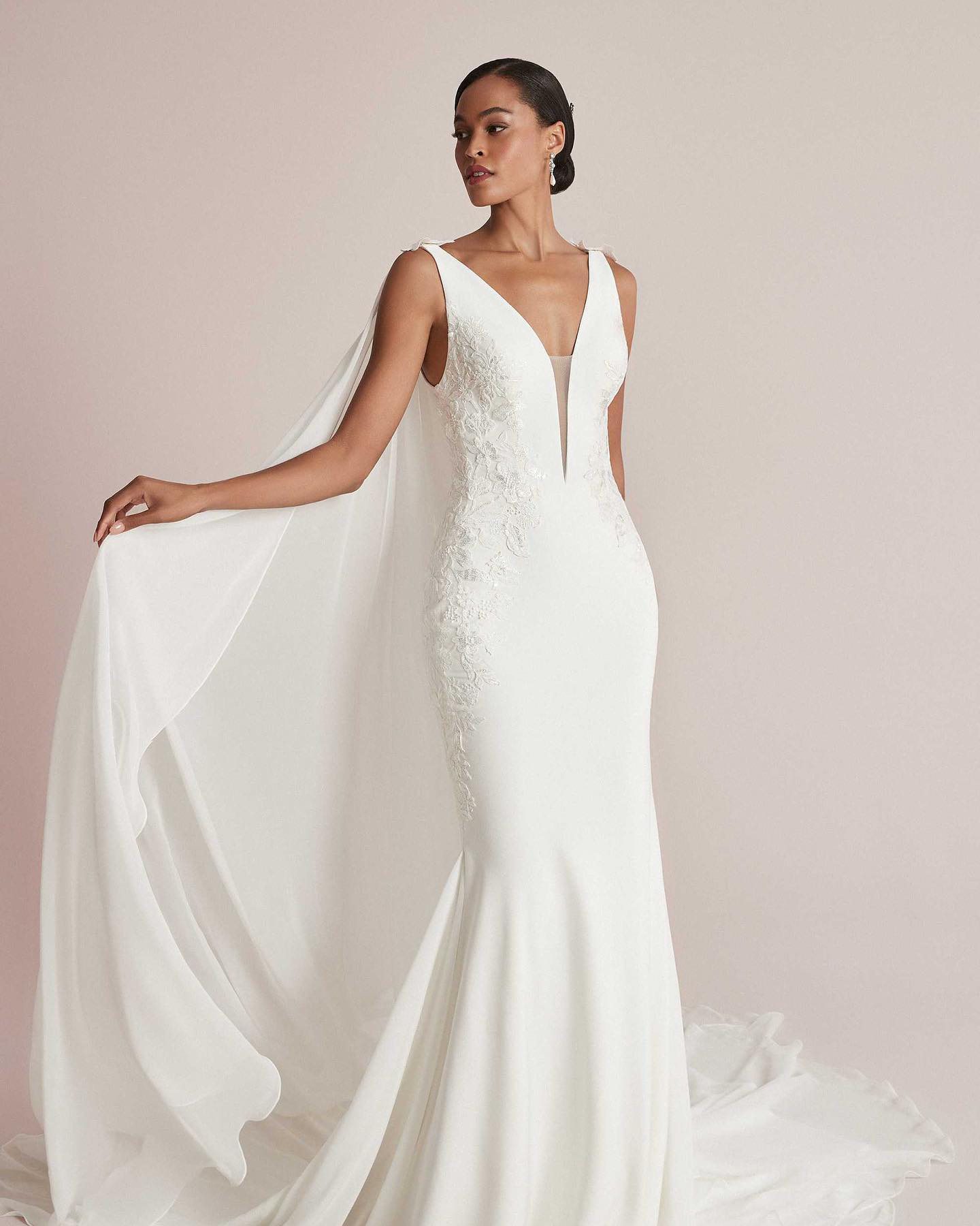 A woman in a bridal gown from Carrington's Bridal Boutique.