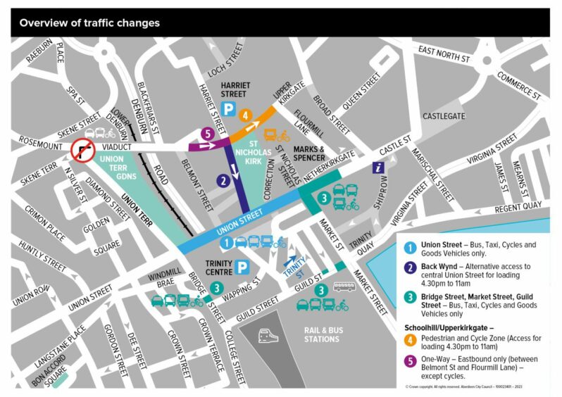 Overview of traffic changes in Aberdeen 