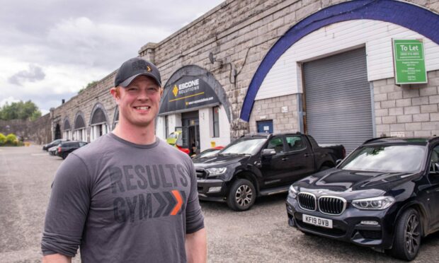 Results Gym Aberdeen's owner Lewis Thomson outside the new premises.