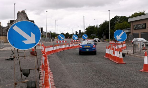 The road works have begun on Auchmill Road in Aberdeen. Image: Darrell Benns/ DC Thomson.