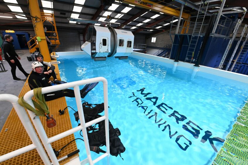Maersk Training's offshore safety facilities in Portlethen.