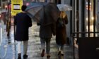 Shoppers brave the rain in Aberdeen
