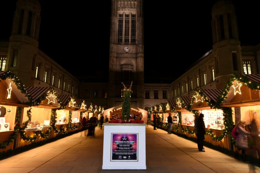 The Curated in the Quad Christmas Market, which is scheduled to return to Marischal College as a weekend-only attraction.