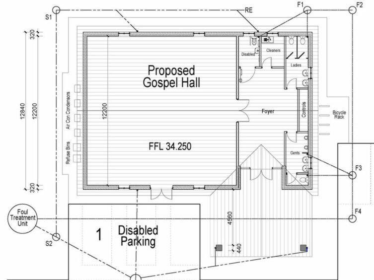 Floor plans of the new church hall in Ellon
