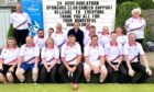 Some of those who took part in the bowlathon at Ellon Bowling Club with David Robertson, pictured centre back row.
