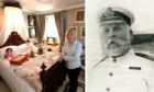 Liz Miles in the haunted room at Pool House, and her relative Captain Edward Smith, master of the Titanic.  Image: DCT/Shutterstock
