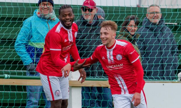 Grady McGrath, right, scored 35 times for Brechin City last season