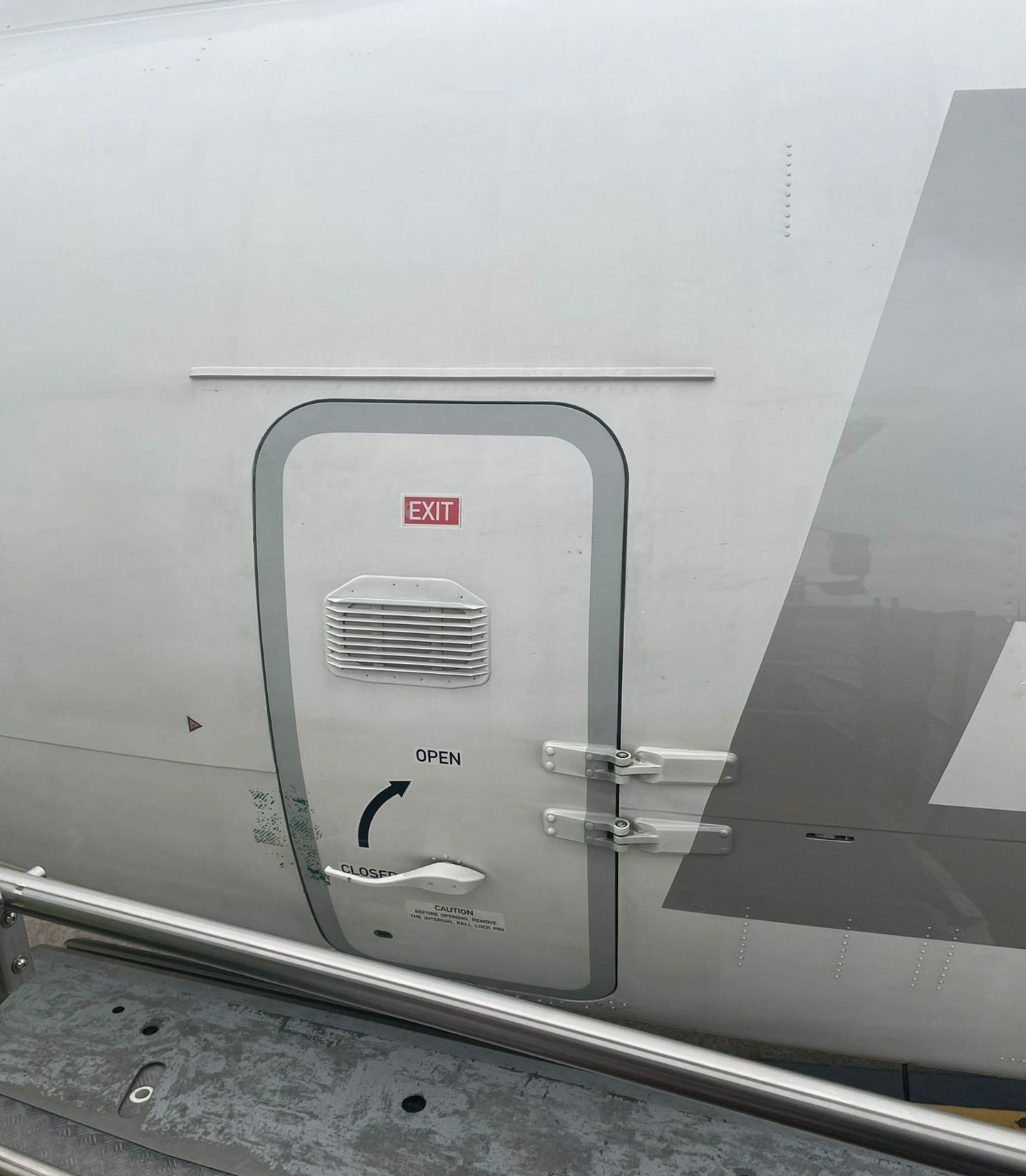 The 3ft door on the Longanair flight that disabled Aberdeen passenger, Malcolm Ritchie, exited the aeroplane through.