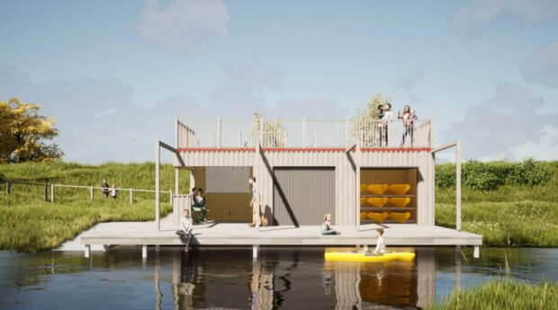 An artist impression of the proposed watersports pavilion near Huntly