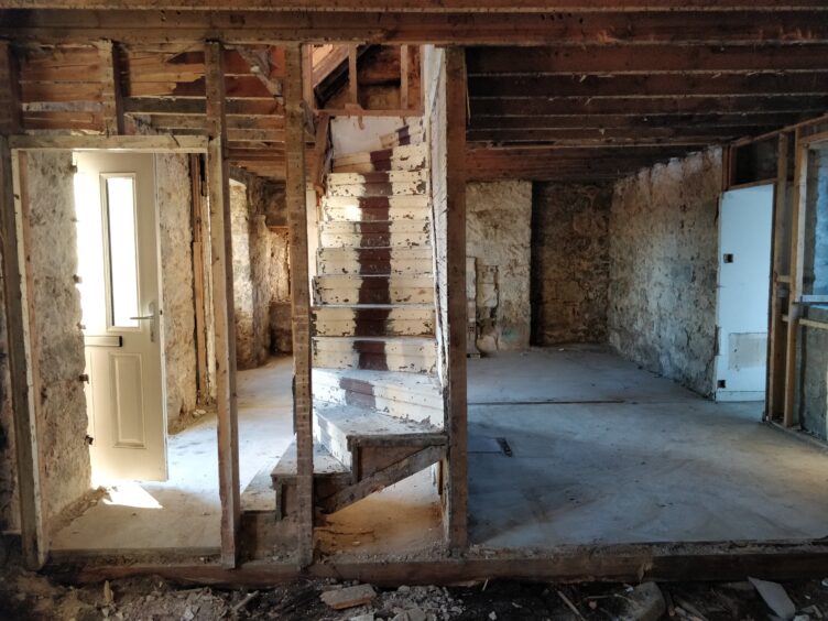 The ground floor stripped before renovation