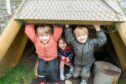 Pre-school kids playing outside at ISA.