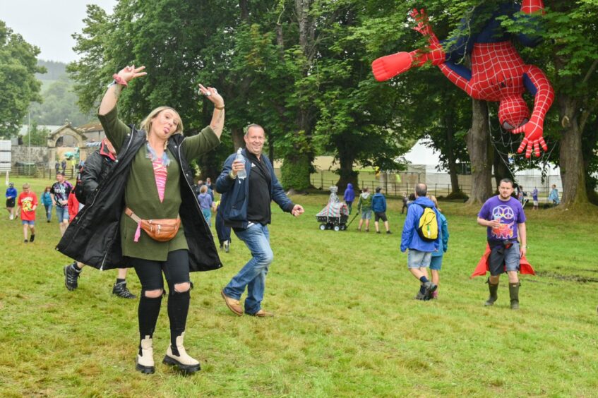 Revellers cheer at Belladrum Festival's first day on Thursday.