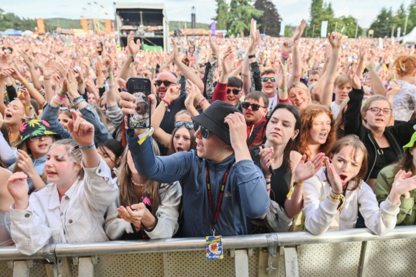 Packed audience during Scouting for Girls performance.