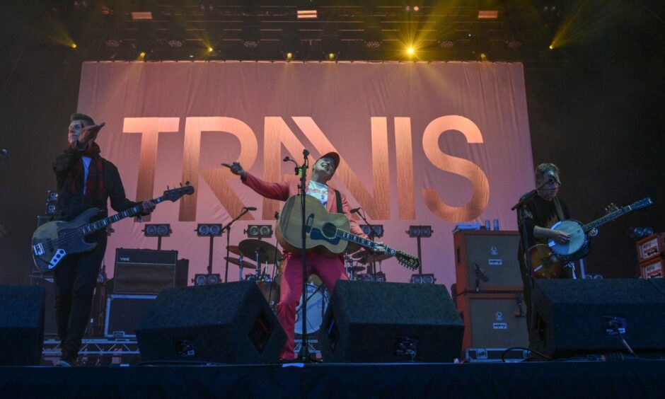 Travis performs on the main stage. 