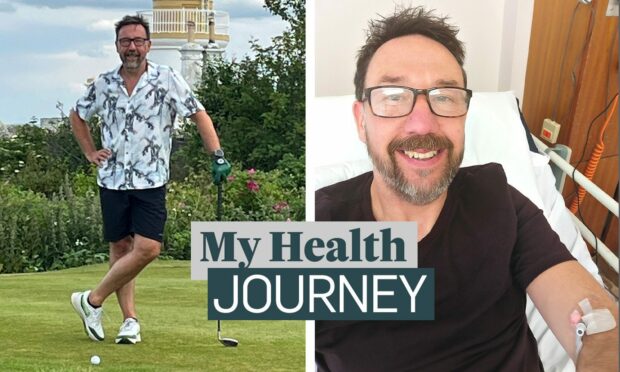 James Rice is back on the golf course two years after being diagnosed with incurable blood cancer myeloma. Image: James Rice/DC Thomson