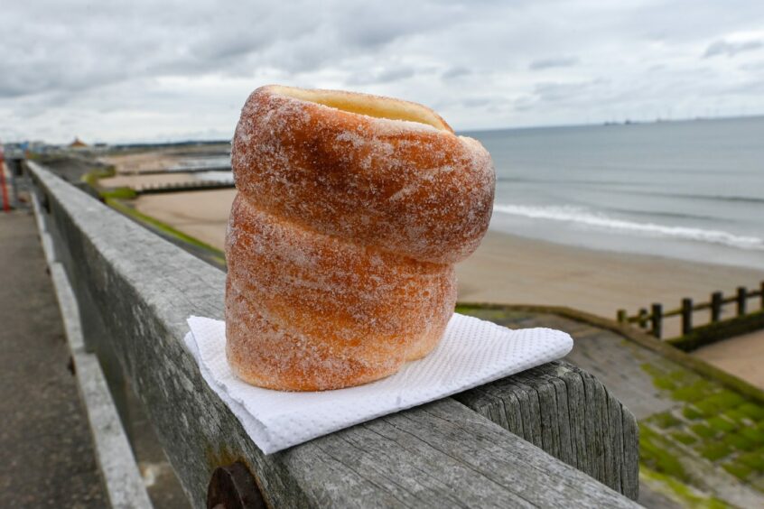 A chimney cake from Chimmy food truck at Aberdeen beach.