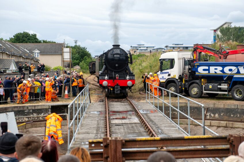 The Flying Scotsman on the turntable at Ferryhill Railway Heritage Centre in July as part of its 100th birthday celebrations.