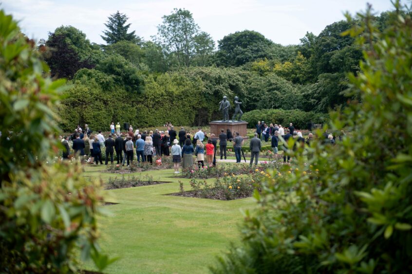 Dozens of people gathered at Hazlehead Park to pay their respects. 