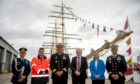 Lieutenant Colonel Doni, chief commercial officer Roddy James, captain M.Sati Lubis, council co-leader Ian Yuill, Aberdeen Inspired's Roule Wood and Lieutenant Commander Rendra. Image: Kath Flannery/DC Thomson. 