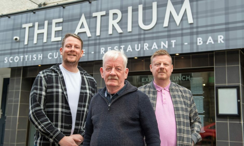 From left, Darren, Brian and Ryan Clark of The Atrium in Aberdeen. Image: Kami Thomson/DC Thomson