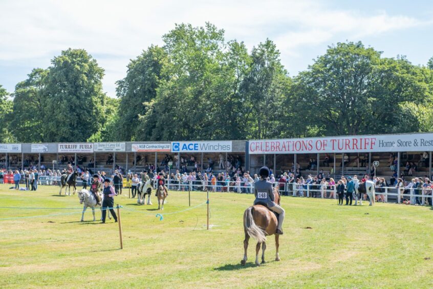 Riders parading their horses and ponies on the first day of the 2023 Turriff Show on Sunday.