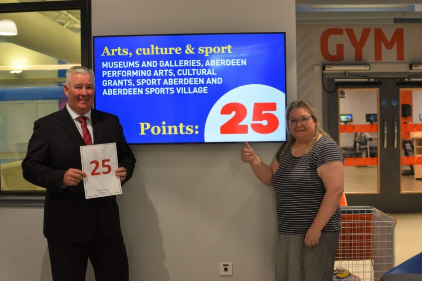 Sport Aberdeen managing director Alistair Robertson and member Diane McKay are urging citizens to award the charity the maximum 25 points in the council's budget consultation. Image: Sport Aberdeen