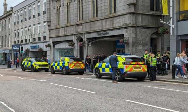 Three police cars attended the scene. Image: Alastair Gossip.