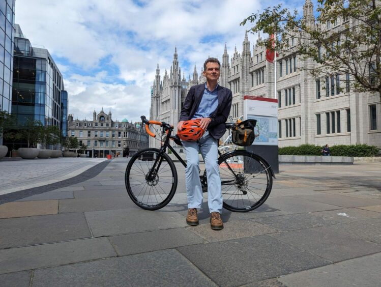 Gavin Clark from Aberdeen Cycle Forum is urging police enforcement of rogue ebike riders in Aberdeen city centre. Image: Alastair Gossip/DC Thomson