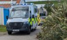 An ambulance at Stonehaven open air pool on Saturday