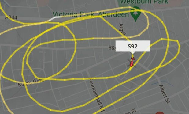 A map of where the helicopter circled.