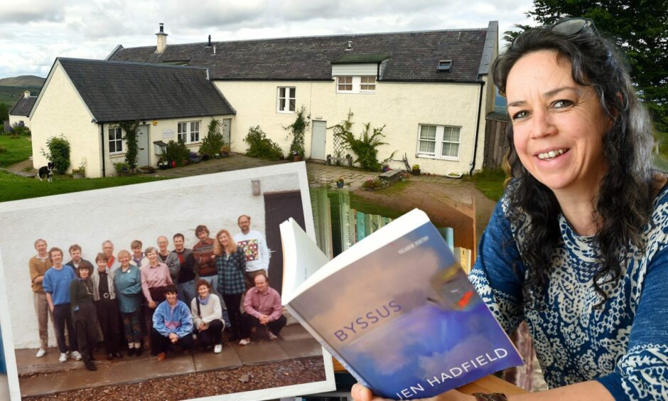 Clockwise from bottom left: the first group ever at Moniack, the centre's main building; Rachel Humphries, Moniack's current director.