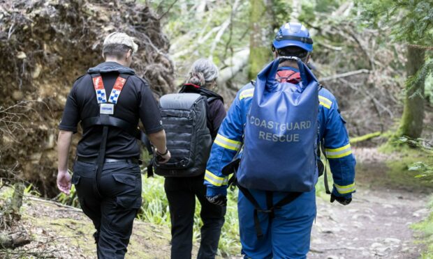 Search teams by the River North Esk at the weekend. Image: Derek Ironside/Newsline Media