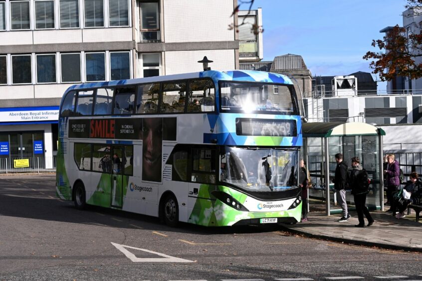 Stagecoach bus in Aberdeen.