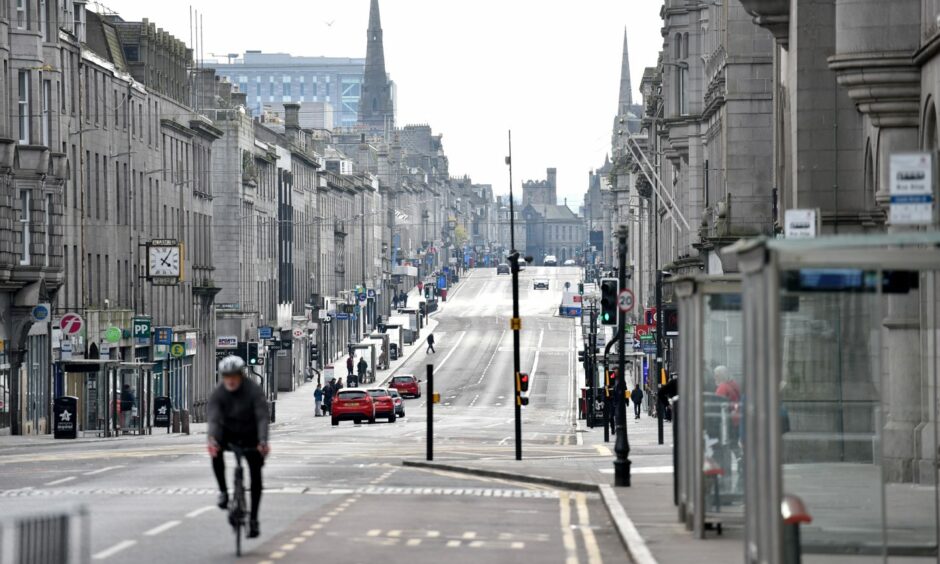 Image of Aberdeen's Union Street during the day.