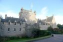 Cawdor Castle where the wasp kept dive bombing the video.