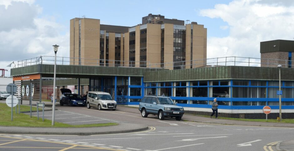 Exterior of Raigmore Hospital in Inverness.