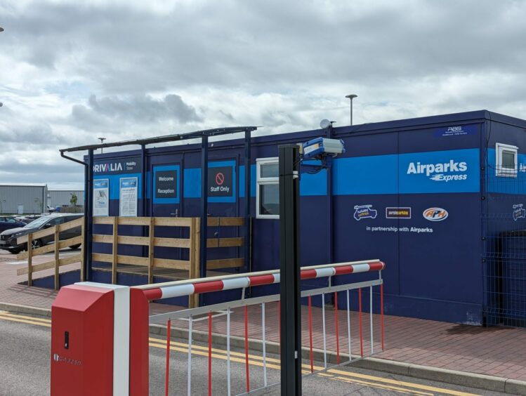 The Airparks Express barrier when parking at the airport in Aberdeen.