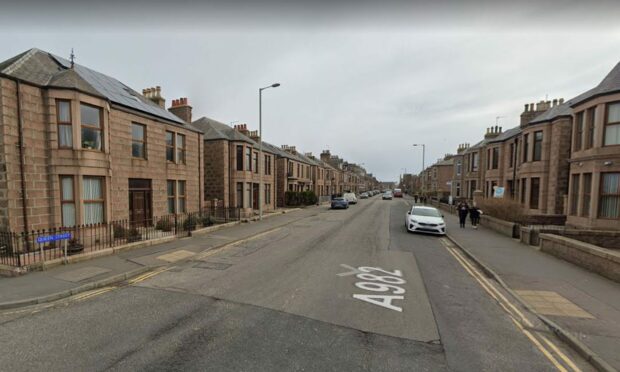 Queen Street in Peterhead is closed due to an ongoing police incident. Image: DC Thomson.