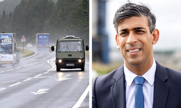 Rishi Sunak said he'd been approached about A9 delays. Image: DC Thomson/PA