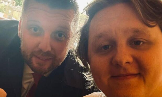 Lewis Capaldi grabs selfie with Aberdeen chief executive Alan Burrows