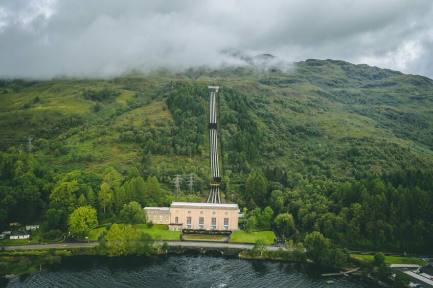 Sloy power station on the shores of Loch Lomond