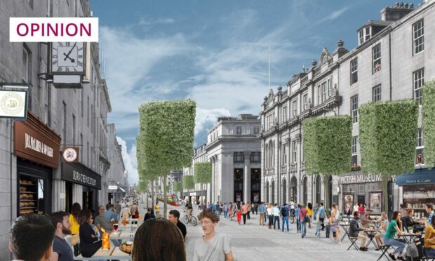 One option for what a redesigned Union Street could look like (Image: RGU)