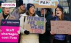 Members of the Royal College of Nursing picket outside St Thomas' Hospital in London during February (Image: London News Pictures/Shutterstock)