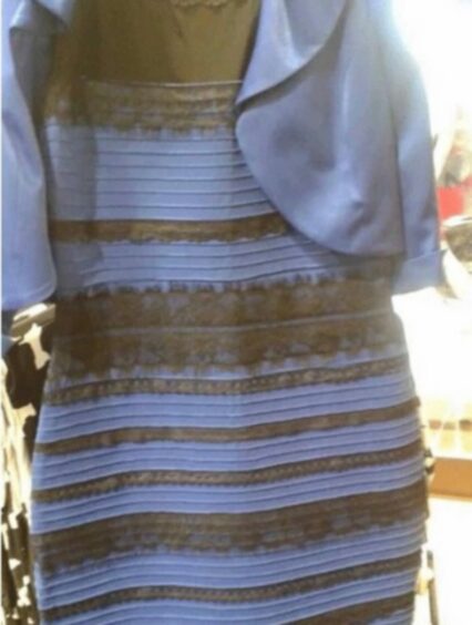 Keir Johnston's picture of the dress that went viral in 2015, sparking debate on whether it is blue and black or white and gold.