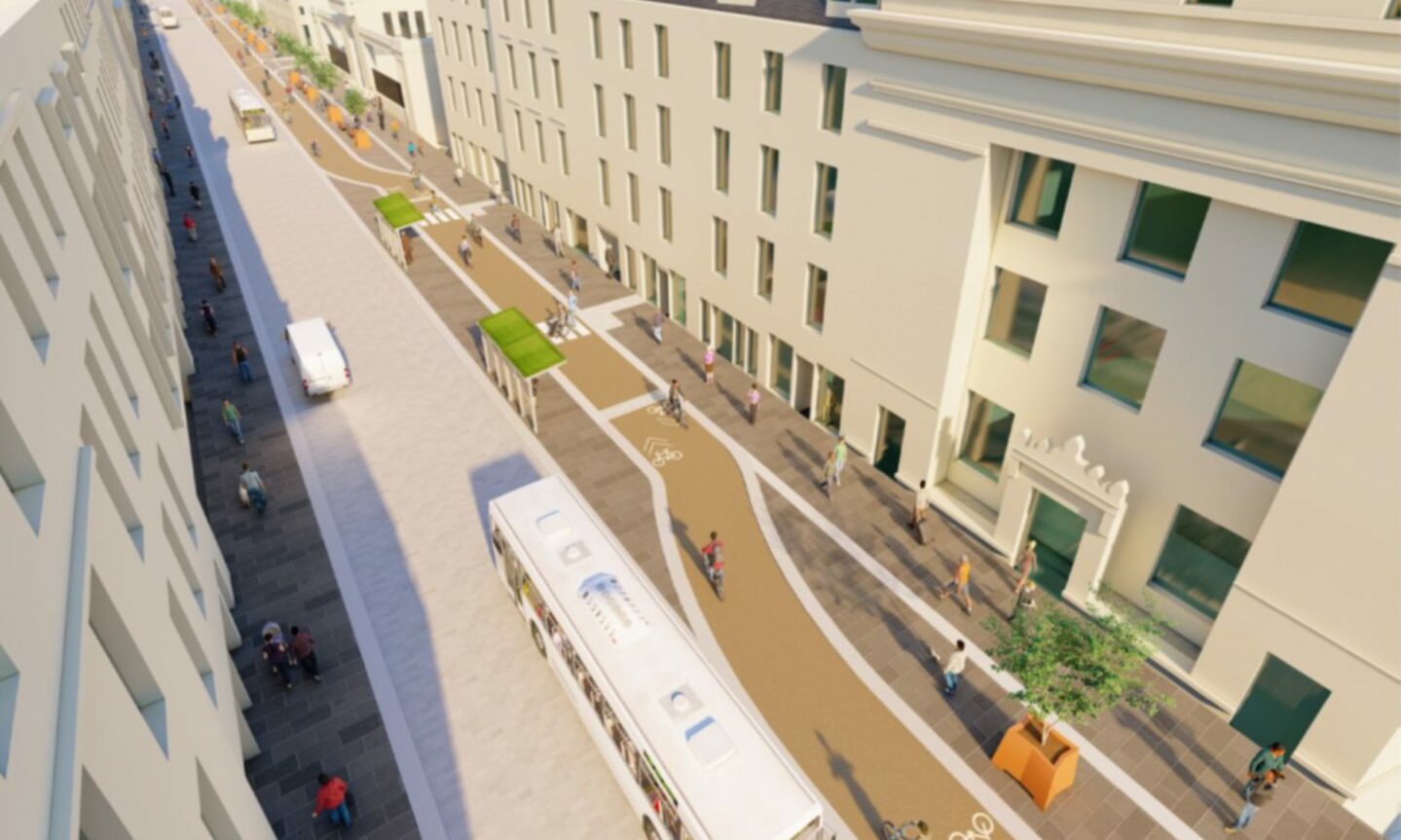 Here's how the new segregated bike cycle lanes in Union Street will look. 
