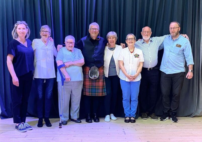 Donald Wilson, centre, with fellow members of Nairn Ceilidh Group