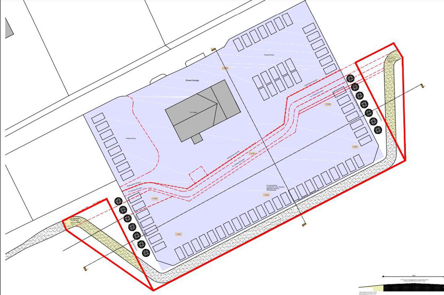A map indicating how the site will look