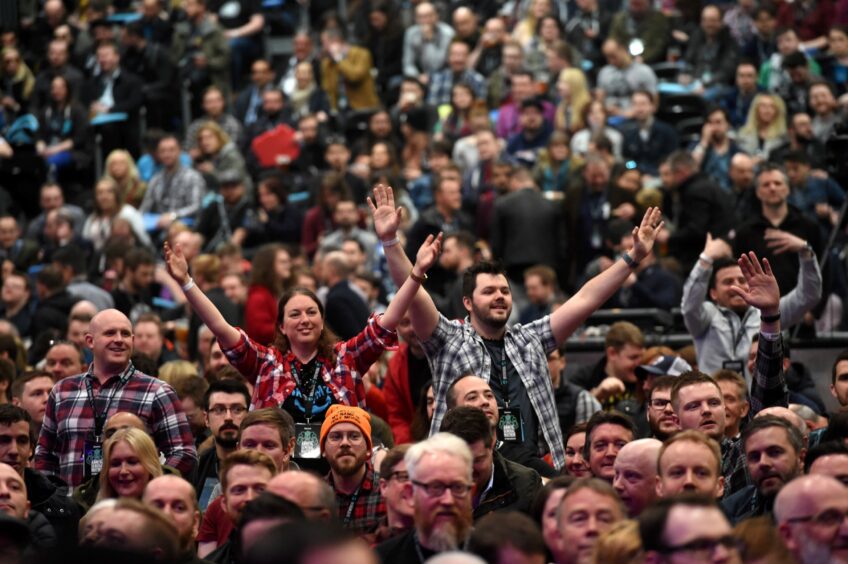 Shareholders at BrewDog's lively AGM in Aberdeen in 2018. 